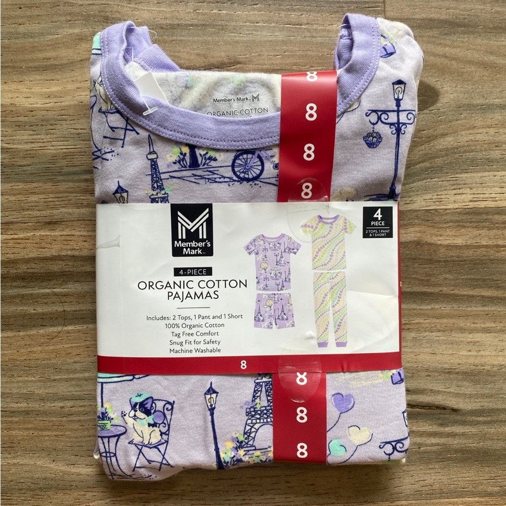 NWT Member’s Mark 4-Piece Organic Cotton Pajamas